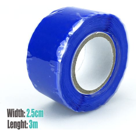 Ruban Auto-amalgamant en Silicone Haute Pression – Pour Réparation de Fuites de Tuyaux & Isolation (3m, Bleu) (1/5)
