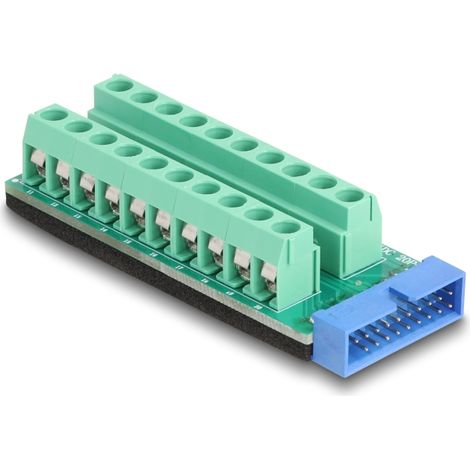 Delock USB base de conexiones macho a Adaptador de bloque de terminales de 20 pines