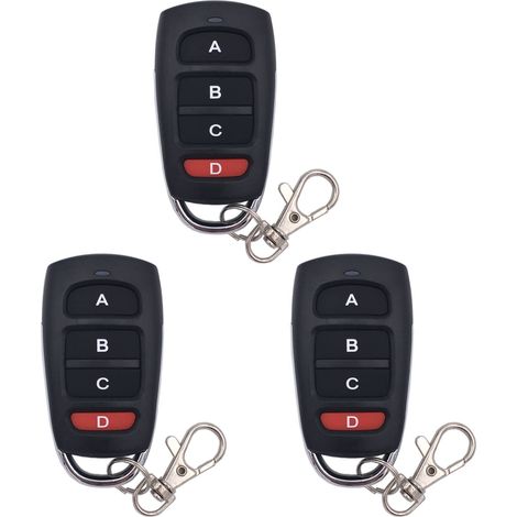 3 Pièces Télécommande de Porte de Garage 433 MHz Universelle Sans Fil - Clonage Porte-clés Duplicateur (1/5)