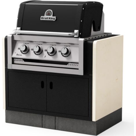 Barbecue da incasso Broilking 98x63x119 cm  Barbecue da giardino in cemento e acciaio  4 bruciatori (1/5)