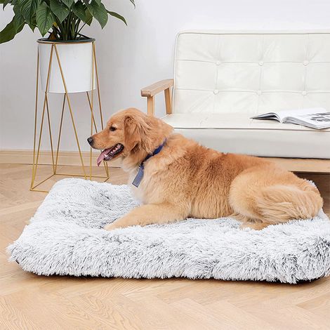 Gradient Grey Washable Plush Rectangle Pet Bed 109m W x 72cm D x 10cm H (1/4)