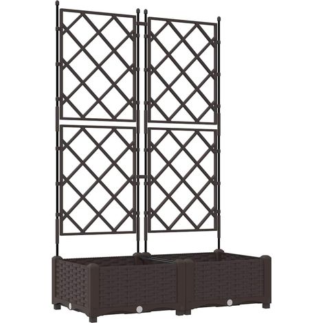 Maison Exclusive - Cache-pot de jardin 2 pc Marron 80 x 40 x 125,5 cm PP (1/5)