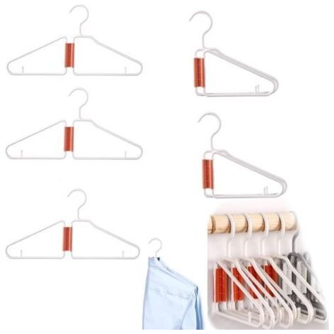 (Lot de 5) Cintres semi-pliables, cintres portables pour chemises et costumes cintres pliables, organisateur suspendu léger, cintres gain de place, cintres de voyage pliables (1/4)
