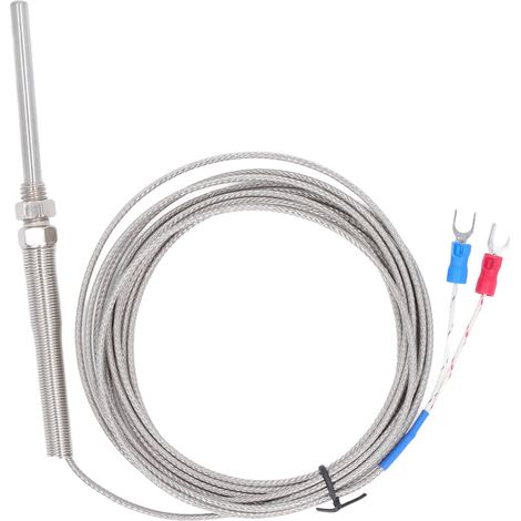 BERM Thermocouple Type K Sonde Température Capteur 50mm Fil 3m Étalonnage K 0-400°C Filetage 8mm (1/5)
