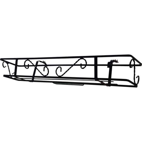 FIORIERA PER BALCONE REGOLABILE IN FERRO BATTUTO NERA 110X21X14CM (1/2)