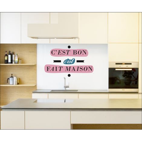 Sticker Citation Maison Chic 24x68cm - Autocollant Décoration Murale Intérieure (1/4)