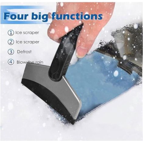 Grattoir À Glace - Acier Inoxydable Et Plastique Abs - Pour Pare-Brise Voiture Et Rétroviseurs - 1 Pièce (1/4)