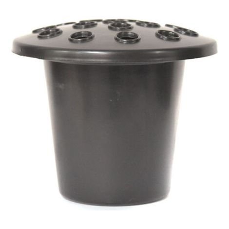 Lot de 2 vases funéraires avec couvercle en plastique - Décoration tombale idéale pour fleurs fraîches ou artificielles - Couvercle noir (1/4)