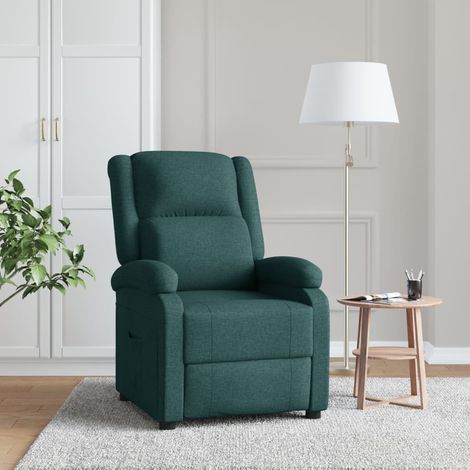 Fauteuil inclinable,Fauteuil Salon,Chaise Loisir et ReposSiège Vert foncé Tissu FNNF282098 (1/5)
