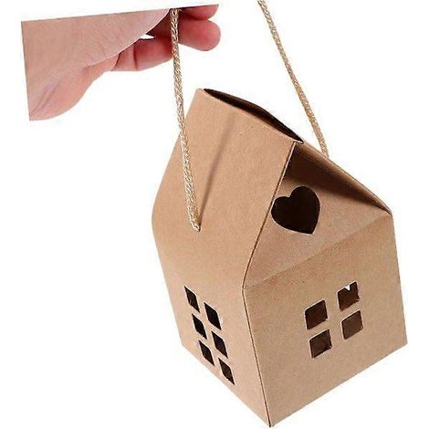 5er-Set tragbare Schachteln für Pralinen, Bonbons, saisonale Kekse, Geschenke und andere Präsentartikel. Schachteln aus Papier und Holz für Haus und Garten. (1/5)