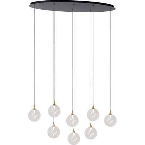 Suspension LED de conception Gisela transparent - 8x Ø 16cm - 13494/29/60 (1/3)