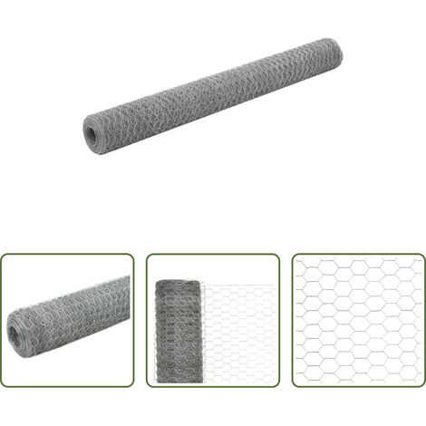 vidaXL Cage -  Grillage pour volière Acier galvanisé 25x1,2 m Argenté (1/5)