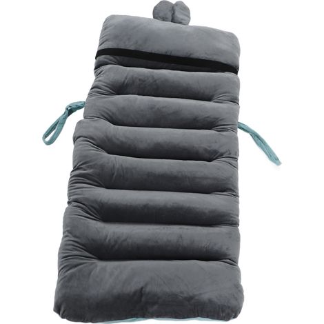 Sitzkissen für Relaxsessel und Bürostuhl, integriertes Sitz- und Rückenkissen, aus Plüsch und PP-Faser, mit Stretchbändern zur Rückenstütze, blau 45x100cm. (1/5)
