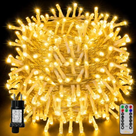 Catena luminosa a LED lunga 40 m, con 400 LED, impermeabile (IP44), con telecomando e timer, 8 modalità di illuminazione, ideale per decorare a Natale, compleanni, matrimoni o in soggiorno (luce bianc