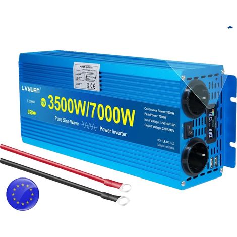 Inversor, onda sinusoidal pura, pantalla LCD inteligente, 12V-220V 7000W (1/2)