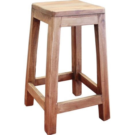 Sgabello da bar in legno massello, classico e stabile, stile retrò (1/5)