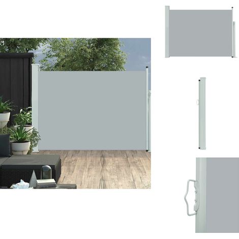 Ausziehbare Seitenmarkise 100×500 cm Grau - Balkon-Markise - Sonnenschutz - Terrassenüberdachung - Seitenmarkise - Gartensonnenblende (1/5)