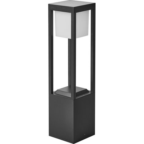 Lámpara de bolardo de jardín LED moderno farola para sendero 60 cm solar negro Loon (1/5)