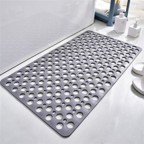 Non-Slip Bath Mat with Suction Cups and Drainage Holes, Soft and Machine Washable (43 x 75 cm) (1/4)