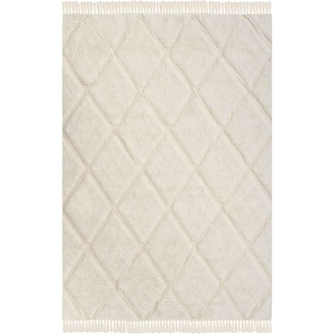 Kinderteppich XELDEM Hellbeige 140 x 200 cm Baumwolle (1/5)