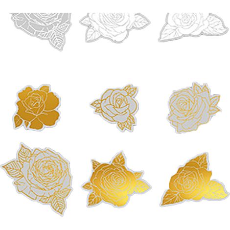 Autocollants « Belle Journée » - Série Fleurs de Rêve - Décoration pour journal intime avec papillons dorés - 20 feuilles - Promesse de Rose (1/5)