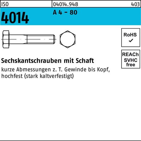 Sechskantschraube ISO 4014 m.Schaft M 16 x 130A 4 - 80 1 Stück (1/2)