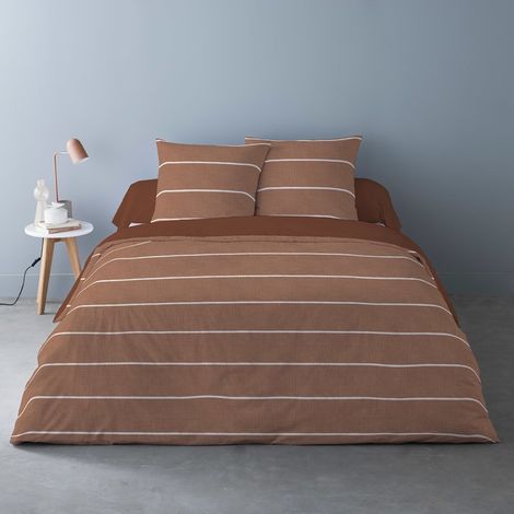 Housse de couette 260x240 + 2 taies flanelle 100% coton