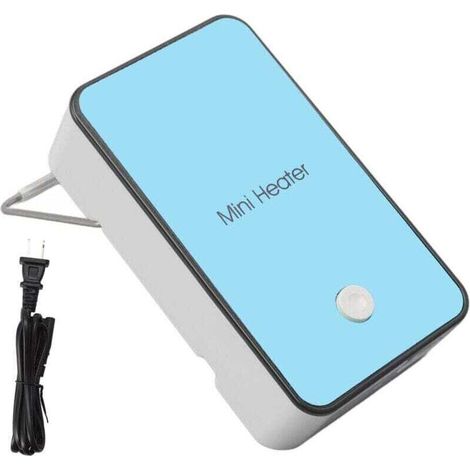 Mini Heater Low Noise Fast Heating Miniwatt Blue Portable Desk Heater with Rotating Stand for Bedroom Office School Office US Plug 110V (1/4)