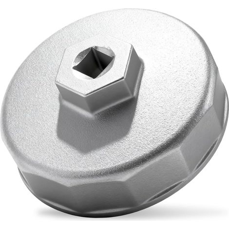 Capuchon de clé de filtre à huile - 74 mm, entraînement 3/8", 14 rainures - Outil de filtre à huile en alliage d'aluminium - Compatible avec, , , , , (1/5)