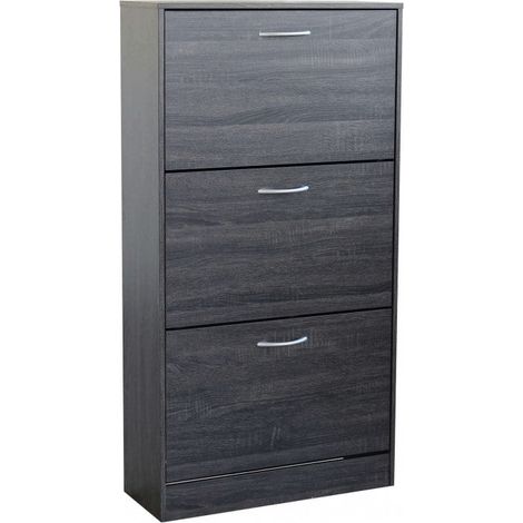 Scarpiera Vicky 60x24x115 h cm in Legno Grigio Scuro (1/5)