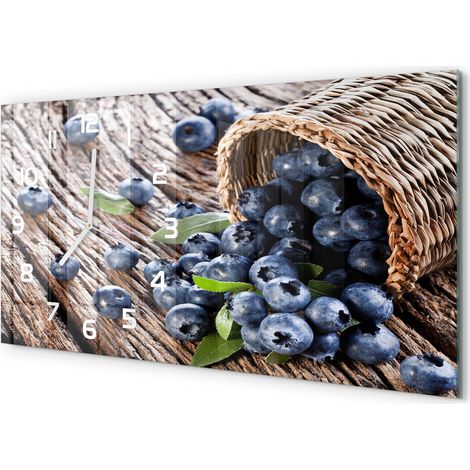 Horloge Murale Chambre 60x30 cm Design Horizontal Sans Tic-Tac Myrtilles dans un panier (1/5)