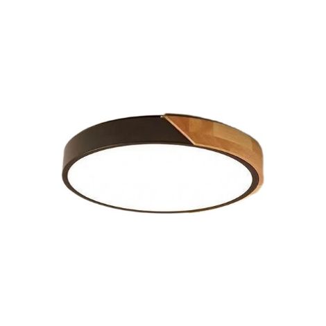 Lámpara de techo de madera, regulable,moderna lámpara de 36 W para salón, dormitorio y pasillo, 30 cm, color negro. (1/4)