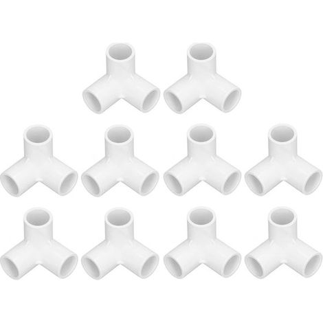 Dailygoods T Eckverbinder, 90° Winkel, 10 Stück, PVC Kunststoff, Innendurchmesser 20 mm, robust, für Wasserleitungen/Zelte PVC Verbinder (1/5)