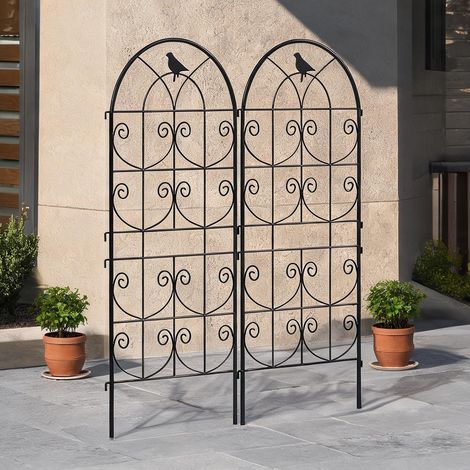 Arche de jardin coloris noir en métal 50 x 1,3 x 120 cm (1/5)