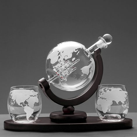 Coffret carafe à whisky avec verres, bouteille de luxe en verre noir (1/5)