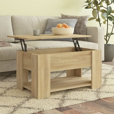Table basse de salon Bout de canapé Table d'appoint pour chambre Chêne sonoma 79x49x41 cm Bois d'ingénierie XTT443 (1/5)