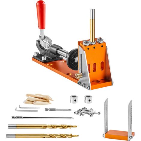 Kit de gabarit de poche 30 pièces, réglable et facile à utiliser, avec forets étagés, clés, bagues de butée et embouts carrés, double échelle pour projets de menuiserie DIY. (1/5)
