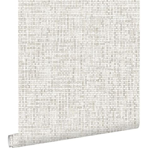 papier peint lin gris chaud clair - ESTAhome (1/5)