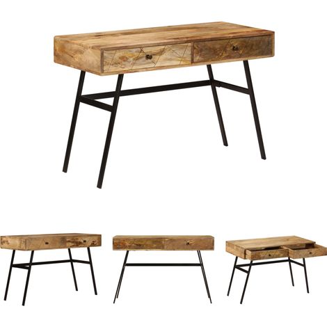 The Living Store Schreibtisch mit Schubladen Massivholz Mango 110×50×76 cm -  Schreibtische (1/5)