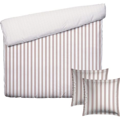 Parure de lit 3 Pièces 2 Personnes - Housse de Couette 240x220 cm et 2 Taie Oreiller 80x80 cm – 100% Satin de Coton, 80 Fils – Maëlys – Vieux Rose (1/5)
