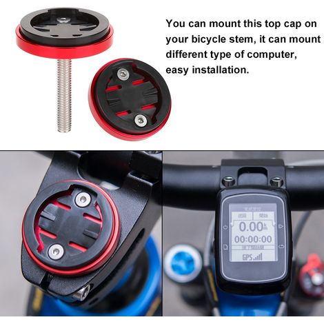 Support de compteur/chronomètre pour potence de vélo Garmin/Bryton/Cateye (rouge) (1/5)