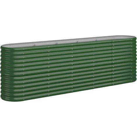Jardinera arriate acero galvanizado verde 224x40x68 cm vidaXL