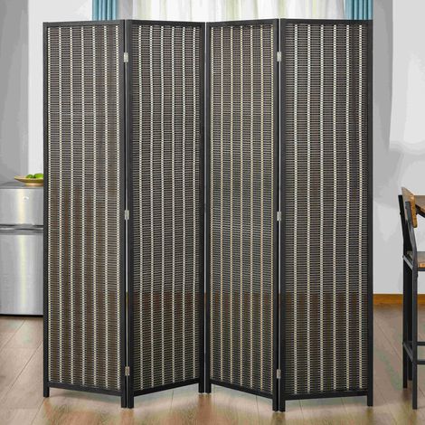 Paravento 4 pannelli 180 x 180 cm in bambù pieghevole marrone HAVRYA (1/5)