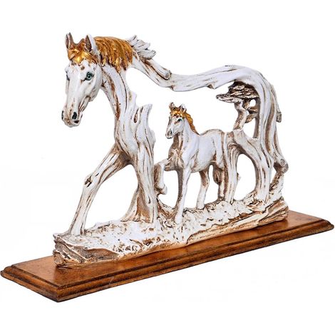 Reitpferd Skulptur 16 x 6 x 13 cm Kunstharz Figur