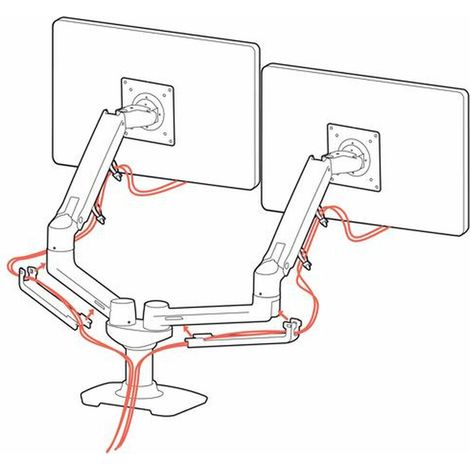 Serie Lx Brazo lateral doble 27 pulgadas Plata (1/4)