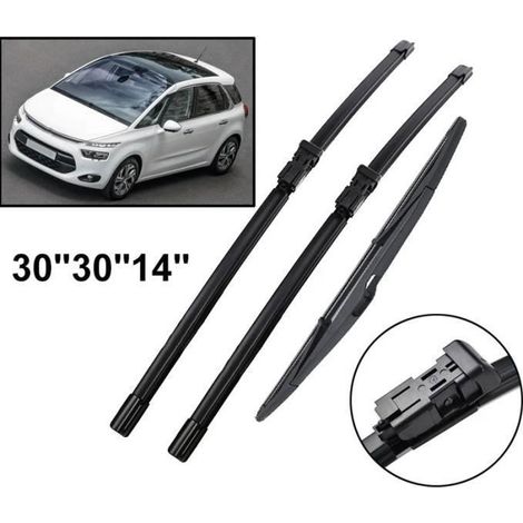Lot de 3 Balais d'essuie-glace avant et arrière pour Citroën C4 Grand Picasso MK2 C4 Picasso MK2 2013 2014 2015 2016 2017