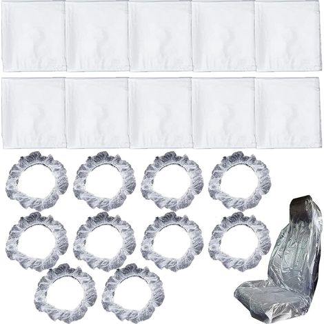 Housse de Siege Voiture,Housses de Siège Auto Jetables,Protectrices Imperméable Anti-poussière Housse de Siege Voiture Jetables pour Service de Réparation,10pcs (1/5)