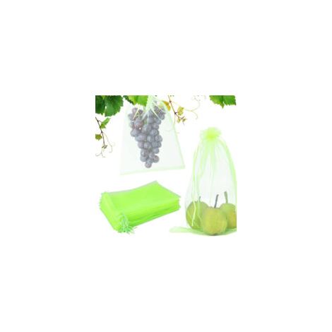 Confezione da 100 sacchetti protettivi per frutta, sacchetti per uva 20x30 cm, sacchetti da giardino in organza con coulisse, proteggono da vespe, moscerini della frutta, coleotteri e uccelli (verde u