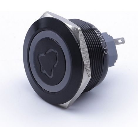 Botón de timbre 30x35MM LED blanco monoestable negro antivandálico 250V 5A (1/5)