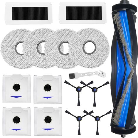 Accesorios para aspiradoras robot Ecovacs Deebot N30 Omni, N30 Pro Omni, N30 Pro: Cepillos giratorios + 4 paños + 4 bolsas para el polvo + 4 cepillos laterales + 2 filtros (1/5)